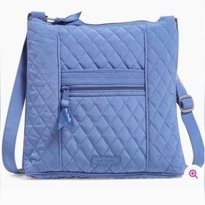 🆕 Vera Bradley Soft Quilted Crossbody Hipster Zip Closure Bag Light Blue, NEW